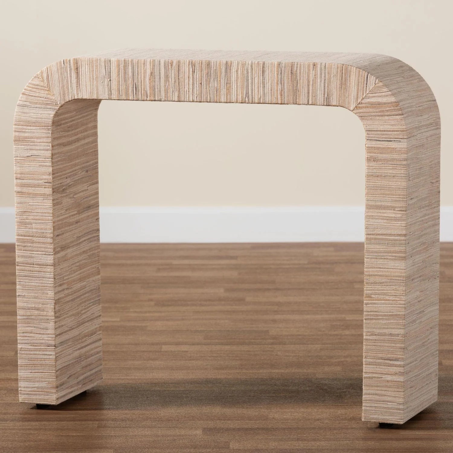 Luxury Woven Grasscloth Console Table Modern Italian Style for Villa