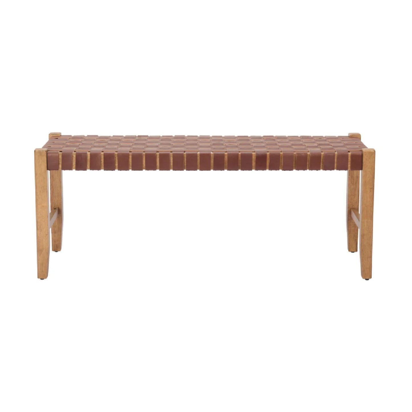 Luxury Woven Leather Bench European Style for Villa