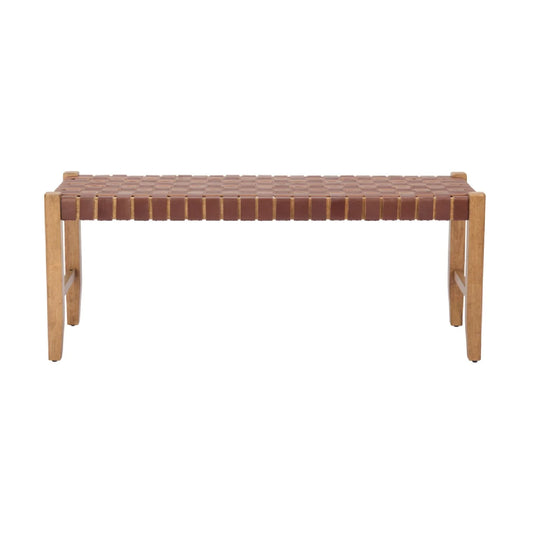 Luxury Woven Leather Bench European Style for Villa
