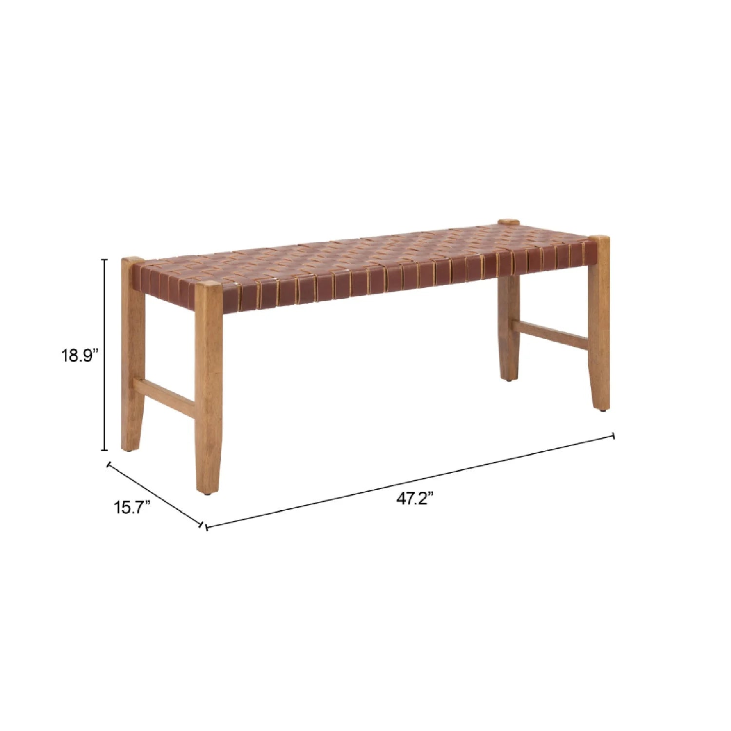 Luxury Woven Leather Bench European Style for Villa