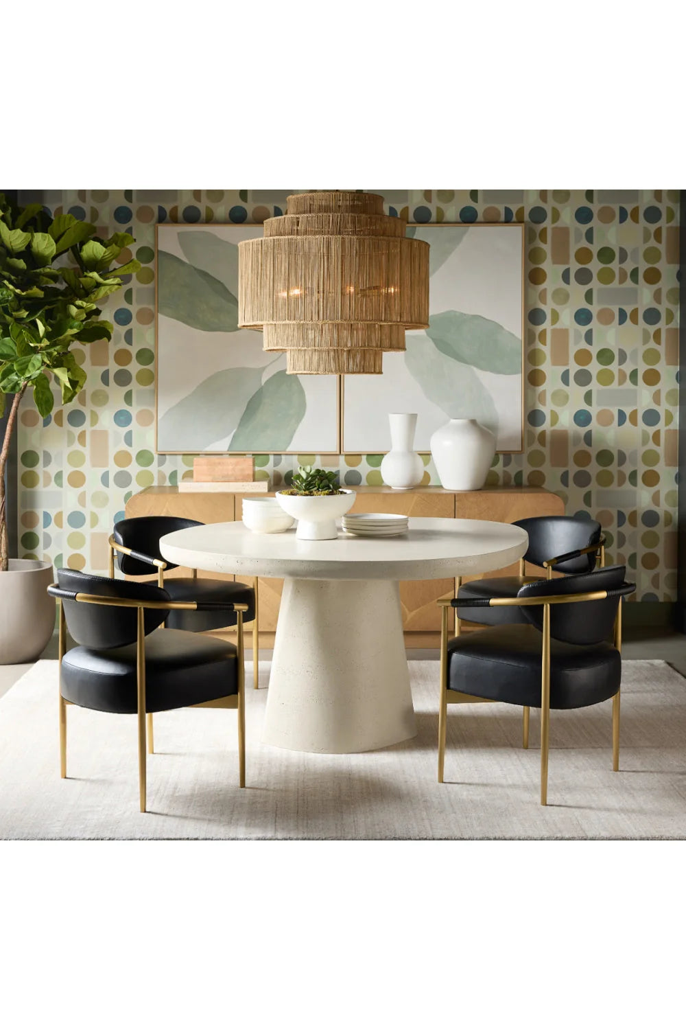 Luxury Woven Modern Dining Armchair European Style for Villa