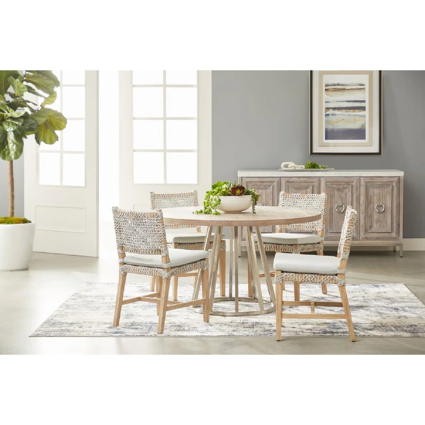 Luxury Woven Modern Dining Chair European Style for Villa