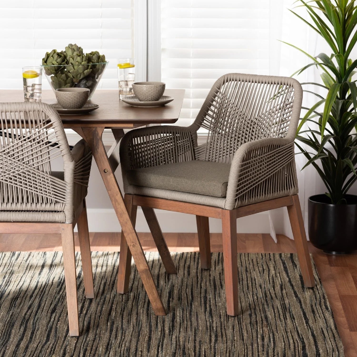 Luxury Woven Modern Dining Chair European Style for Villa