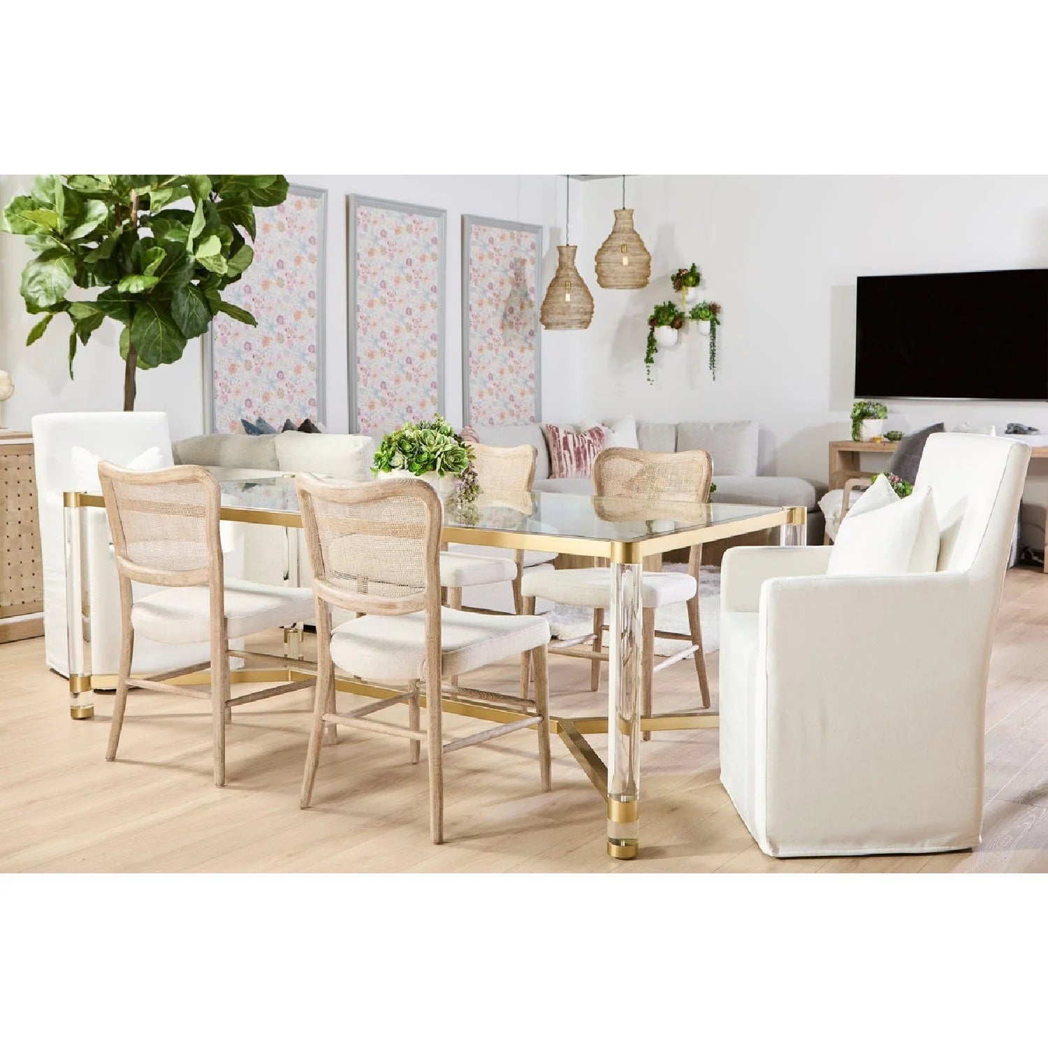 Luxury Woven Modern Dining Chair European Style for Villa