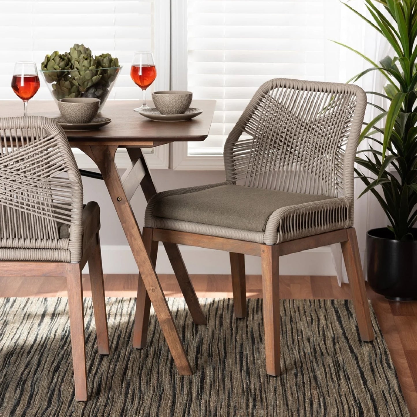 Luxury Woven Modern Dining Chair European Style for Villa
