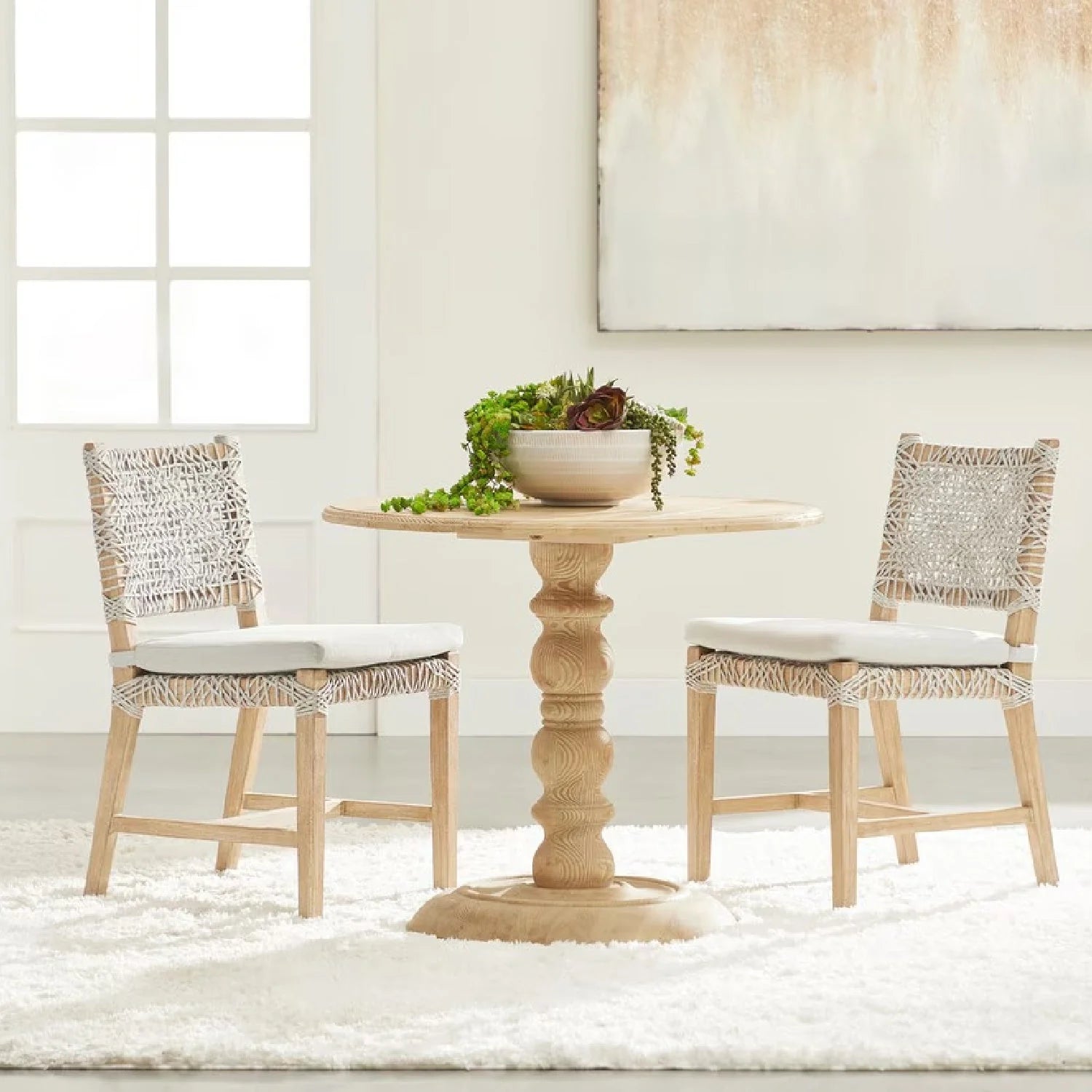 Luxury Woven Modern Dining Chair European Style for Villa