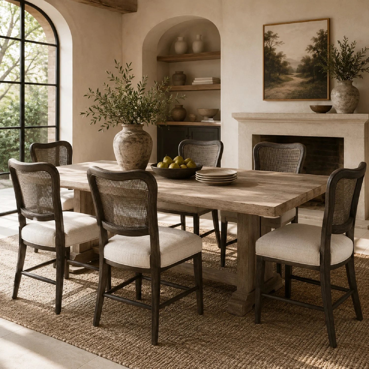 Luxury Woven Modern Dining Chair European Style for Villa