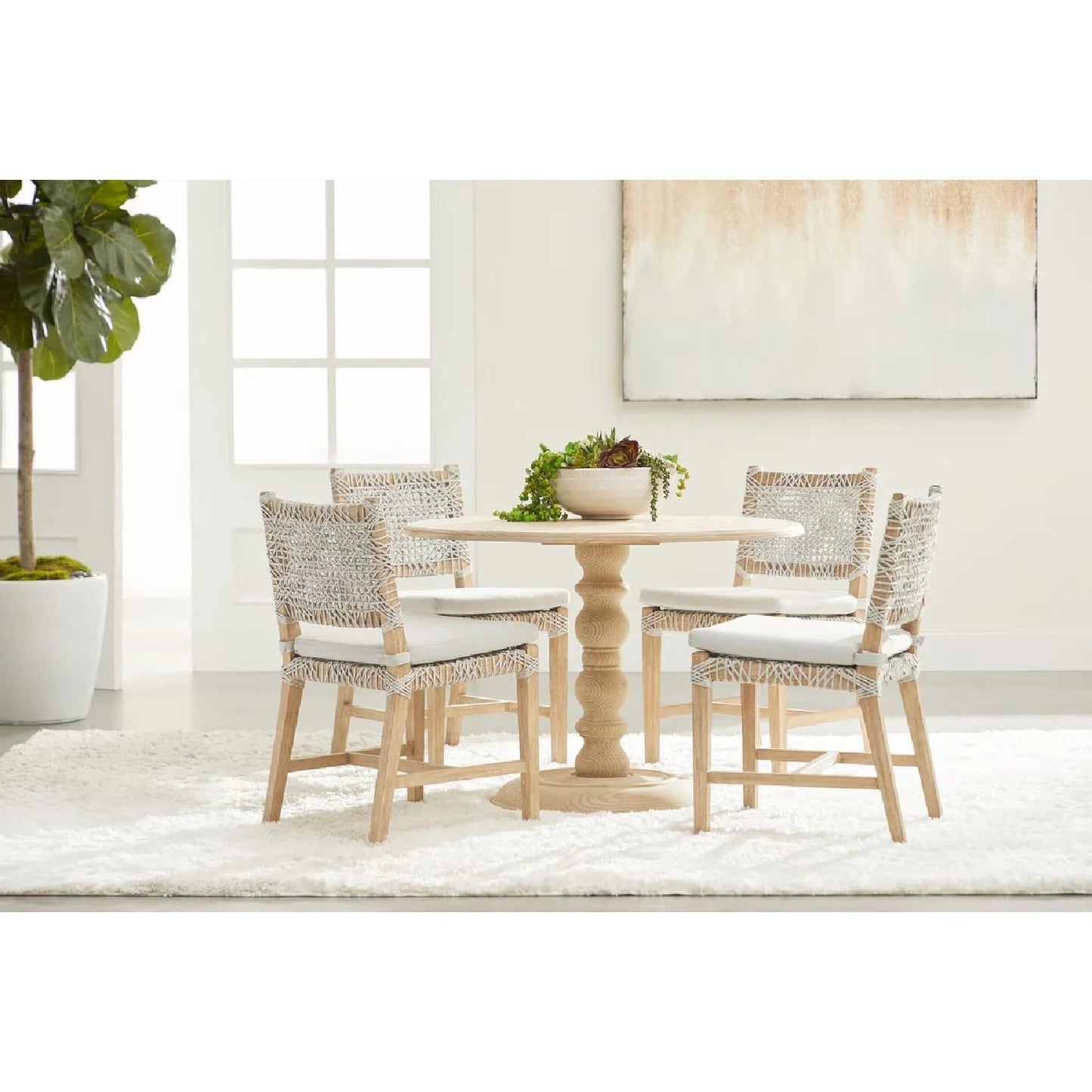 Luxury Woven Modern Dining Chair European Style for Villa