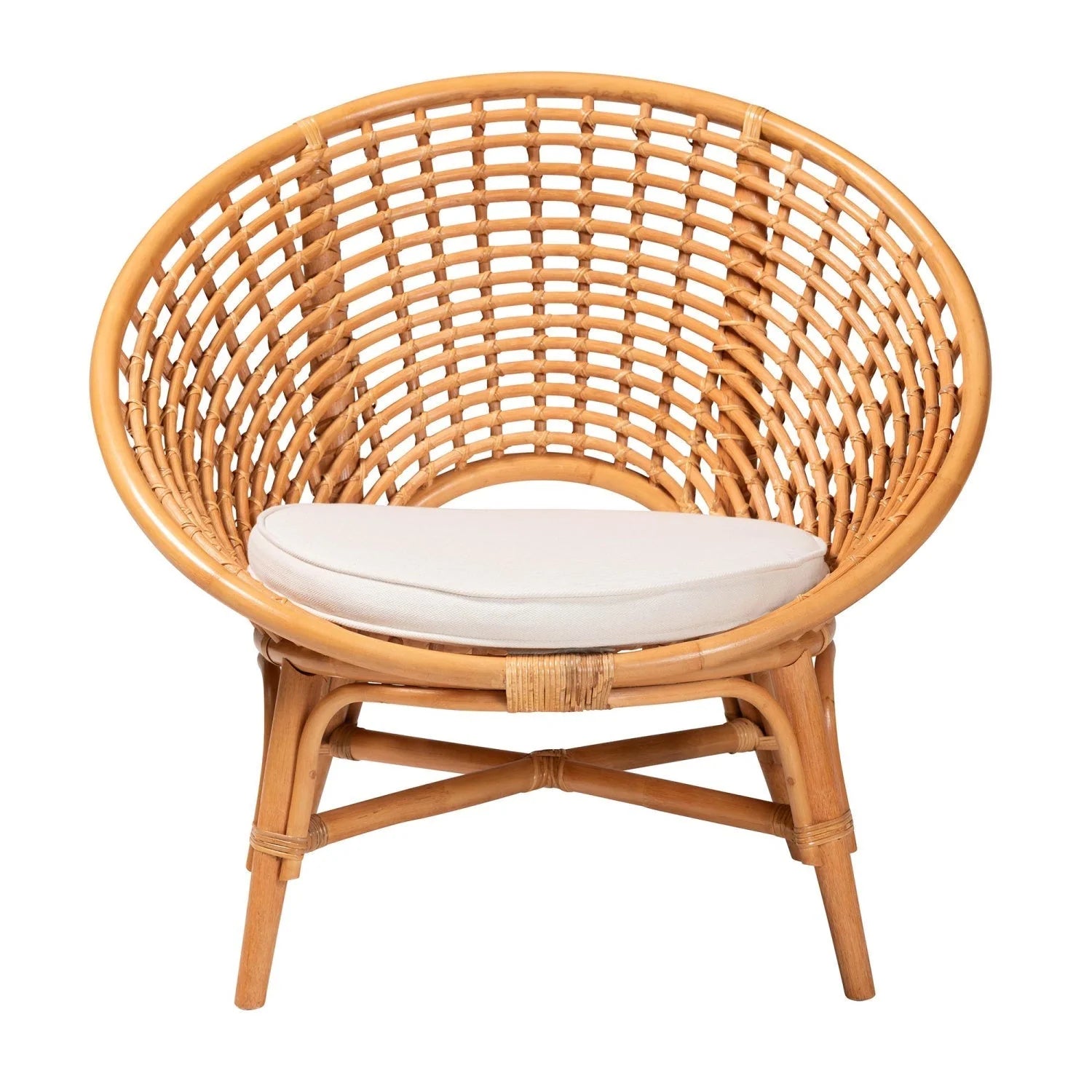 Luxury Woven Rattan Accent Chair Modern Italian Style for Villa