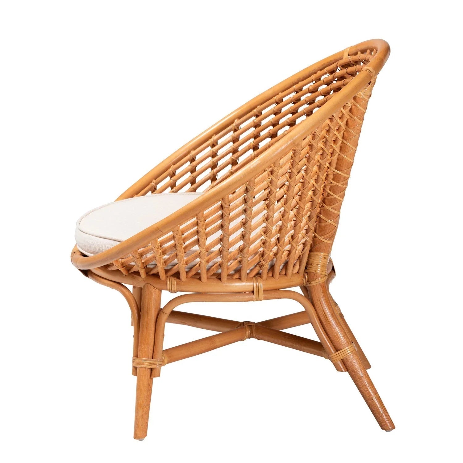Luxury Woven Rattan Accent Chair Modern Italian Style for Villa