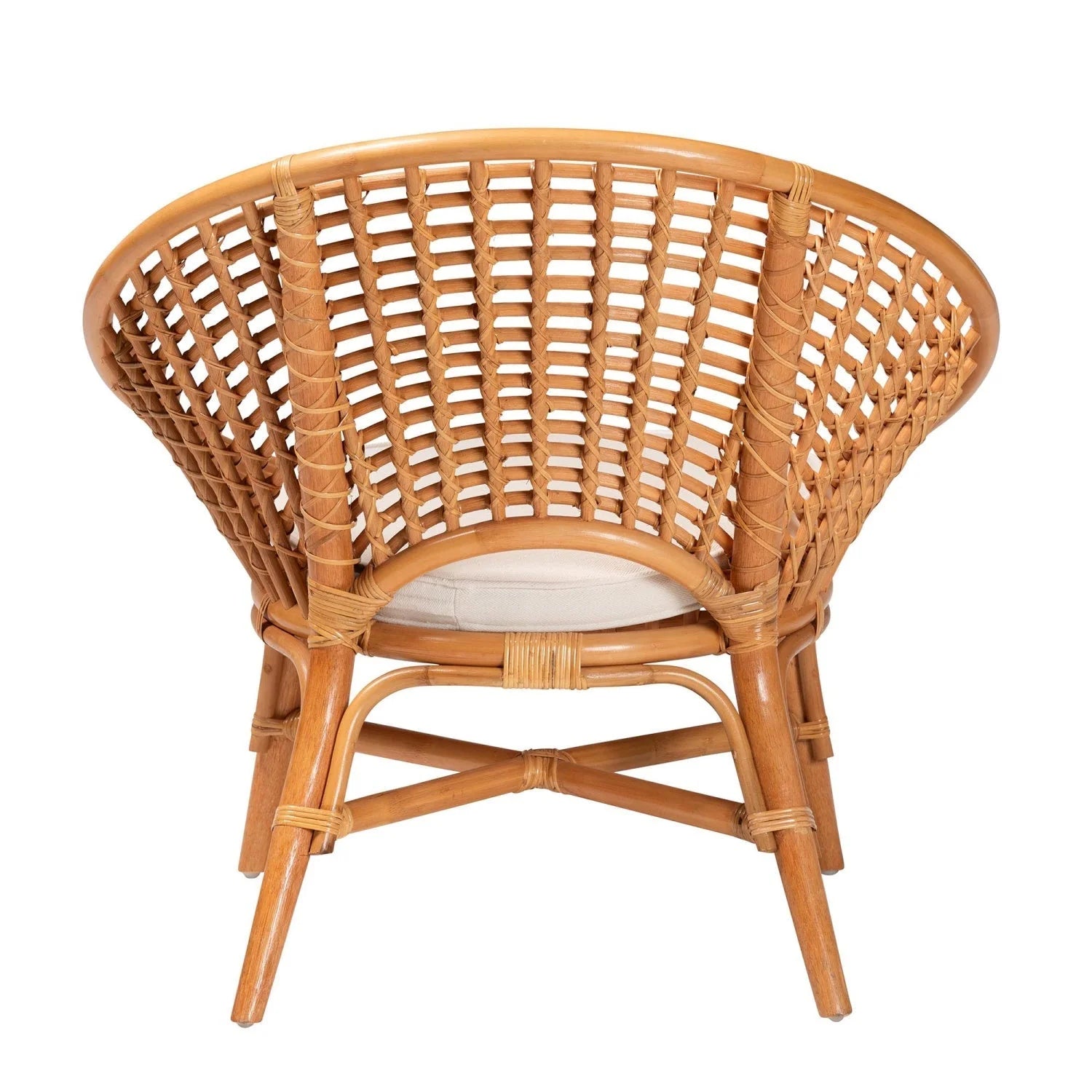 Luxury Woven Rattan Accent Chair Modern Italian Style for Villa