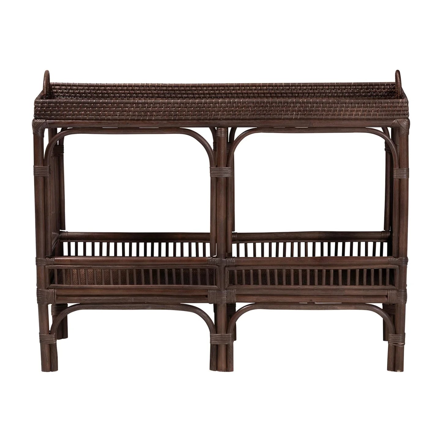 Luxury Woven Rattan Console Table Modern Italian Style for Villa