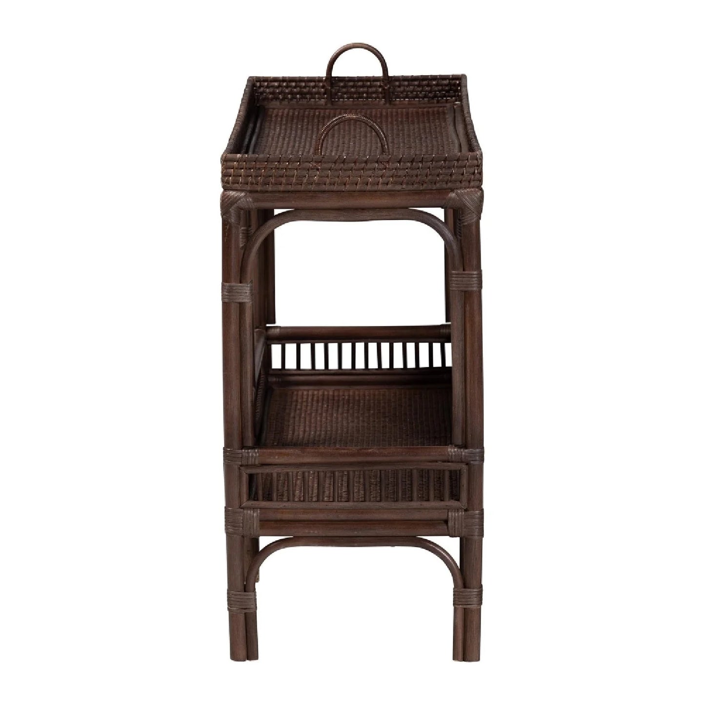 Luxury Woven Rattan Console Table Modern Italian Style for Villa