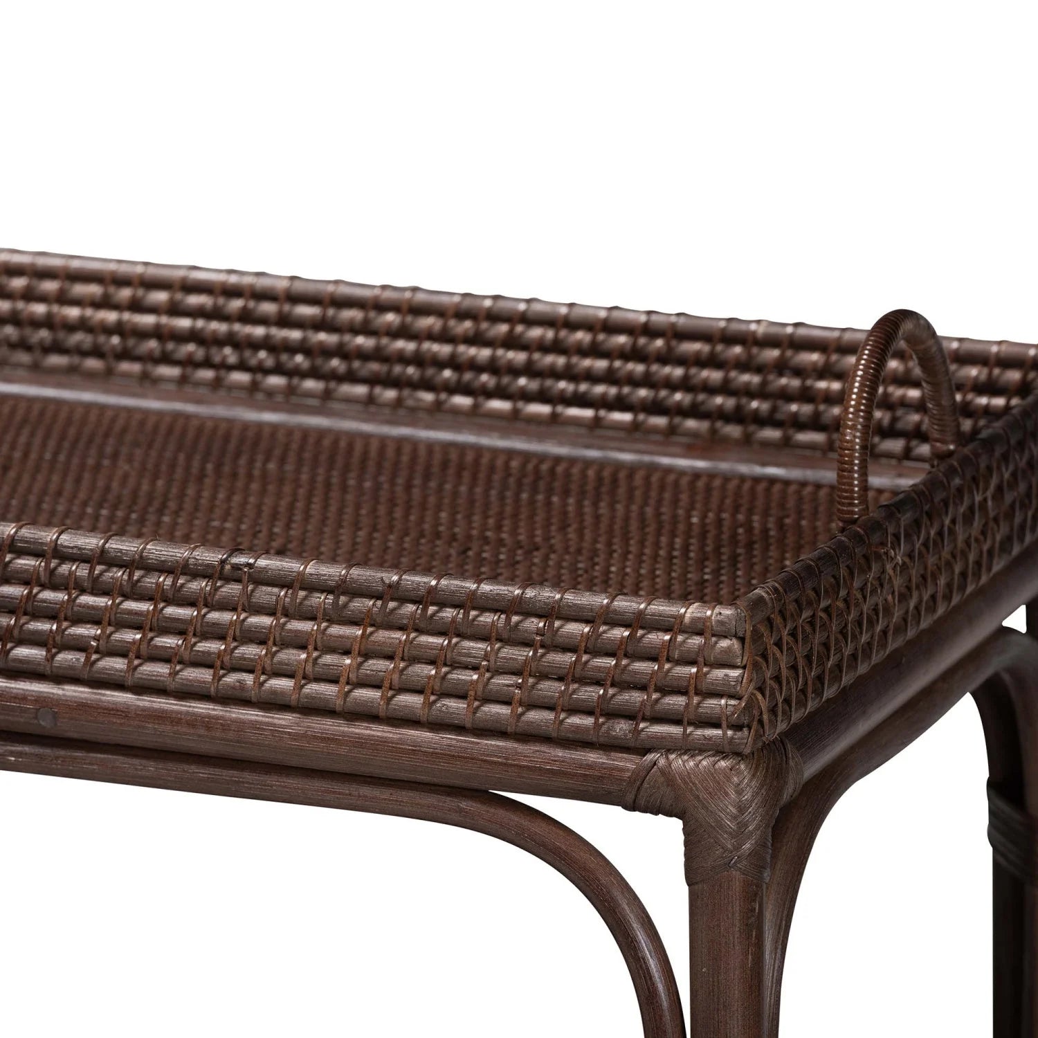 Luxury Woven Rattan Console Table Modern Italian Style for Villa