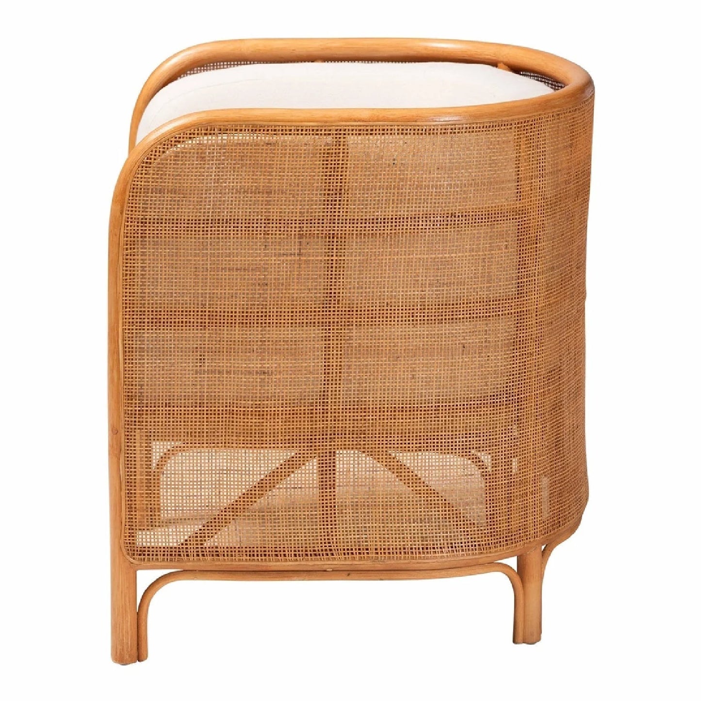 Luxury Woven Rattan Curved Lounge Chair Modern Italian Style for Villa
