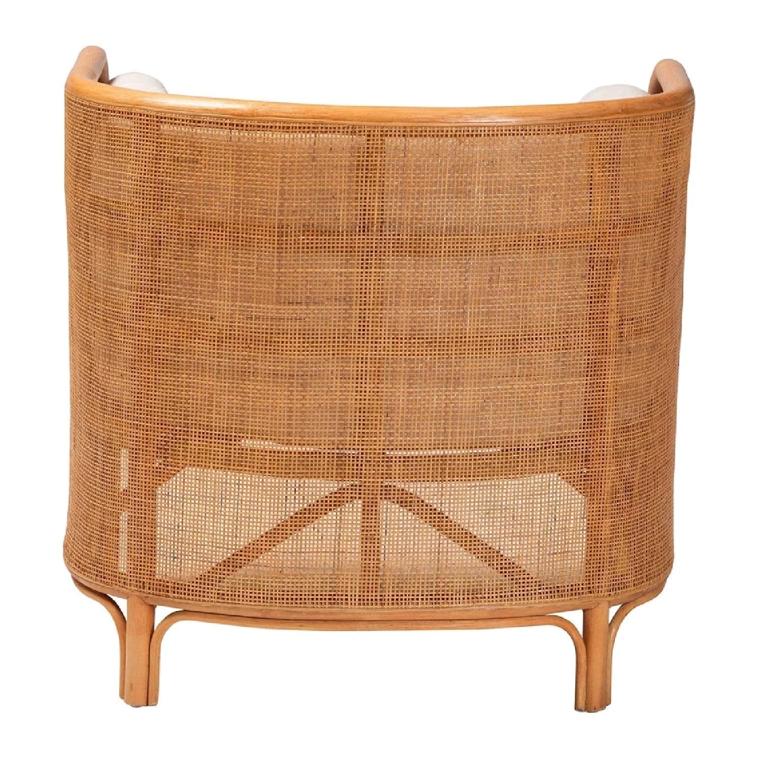 Luxury Woven Rattan Curved Lounge Chair Modern Italian Style for Villa