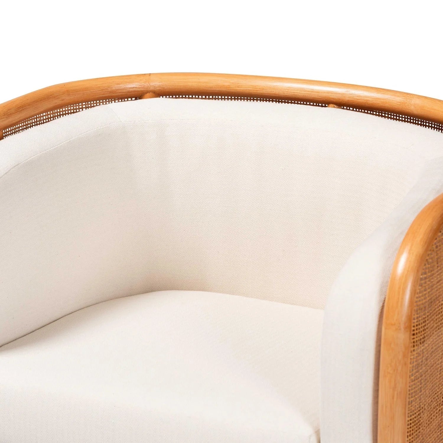 Luxury Woven Rattan Curved Lounge Chair Modern Italian Style for Villa