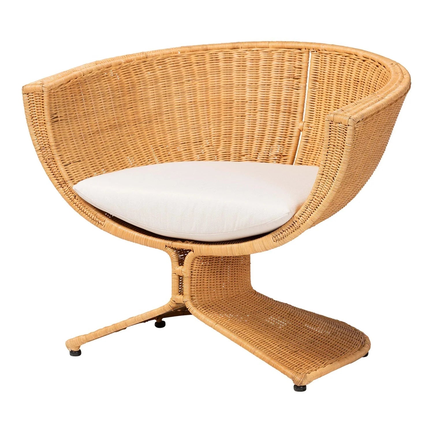 Luxury Woven Rattan Lounge Chair Modern Italian Style for Villa