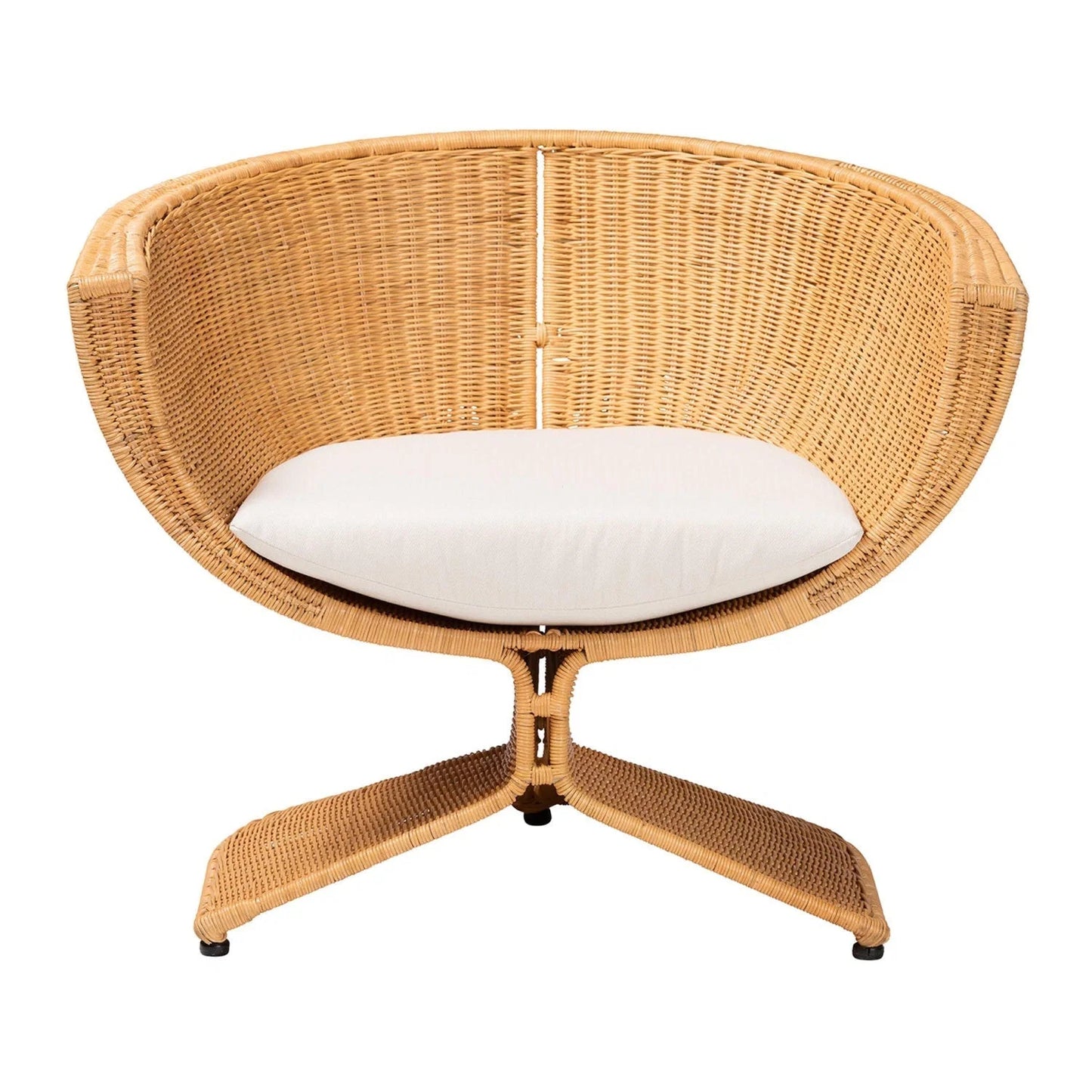 Luxury Woven Rattan Lounge Chair Modern Italian Style for Villa