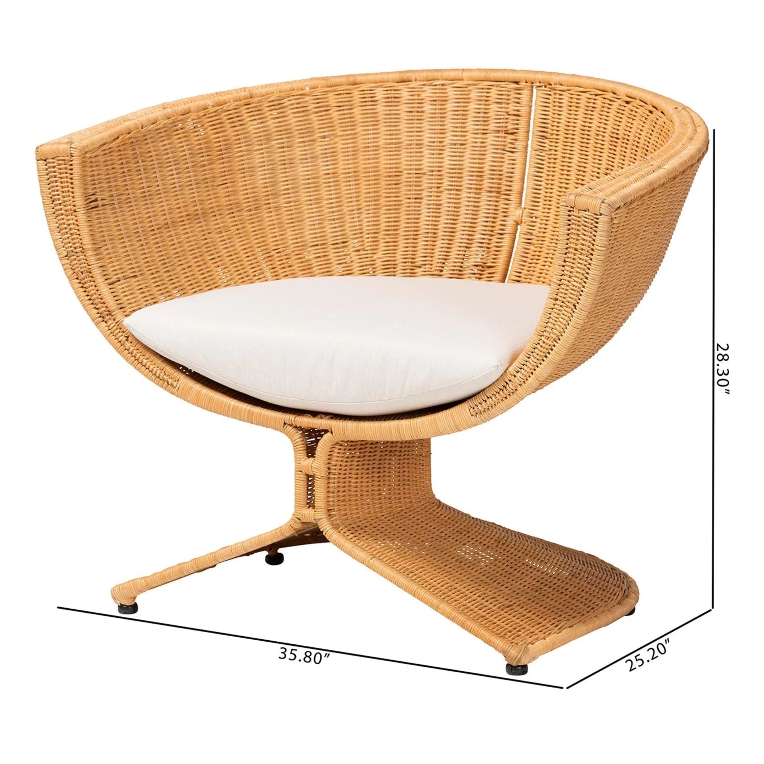 Luxury Woven Rattan Lounge Chair Modern Italian Style for Villa