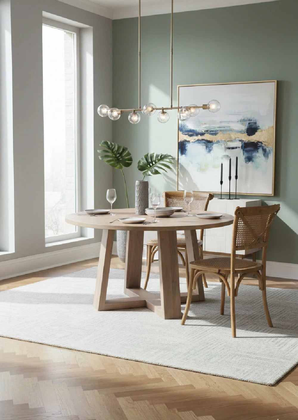 Luxury Woven Rattan Modern Dining Chair European Style for Villa