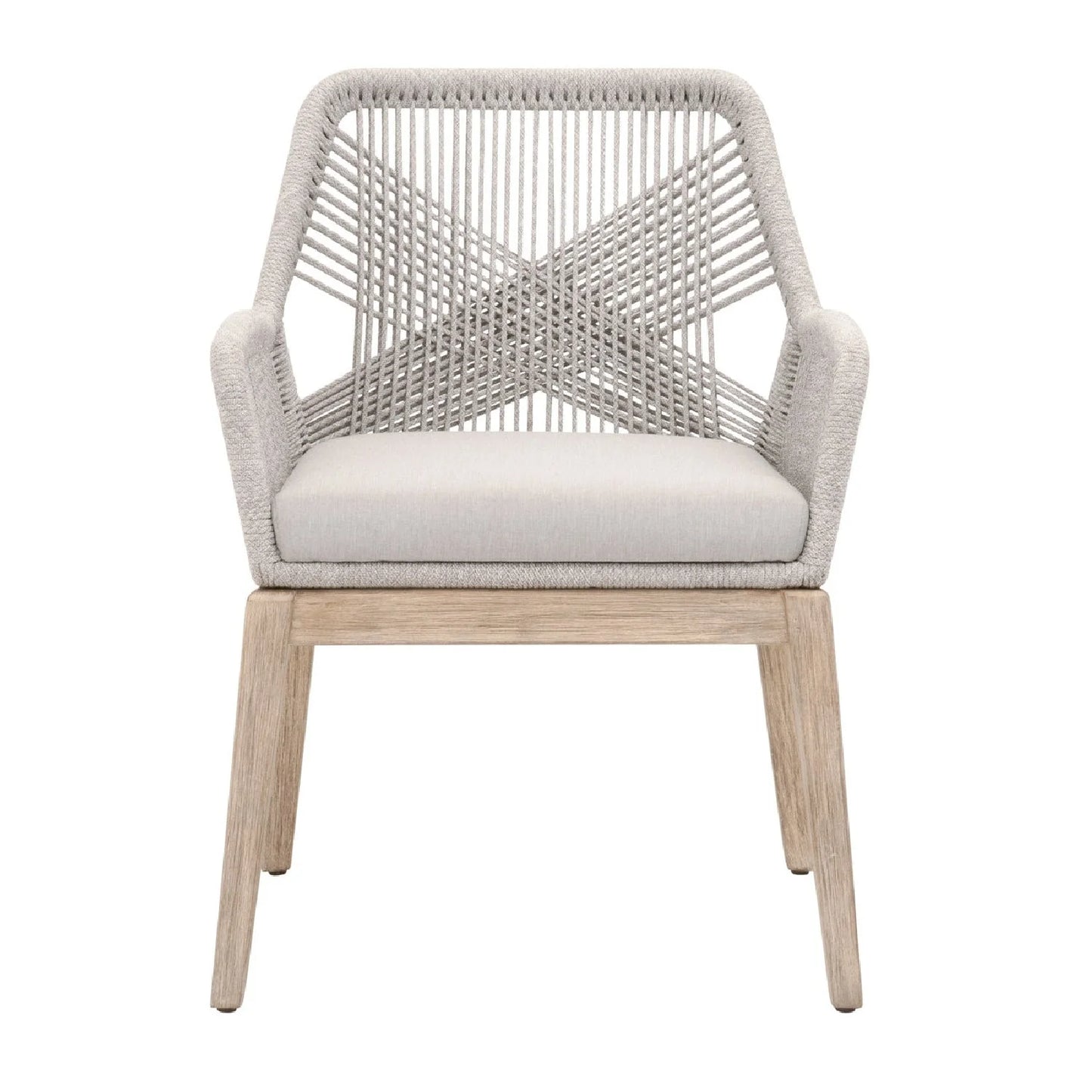 Luxury Woven Rope Dining Armchairs Modern Italian Style for Villa