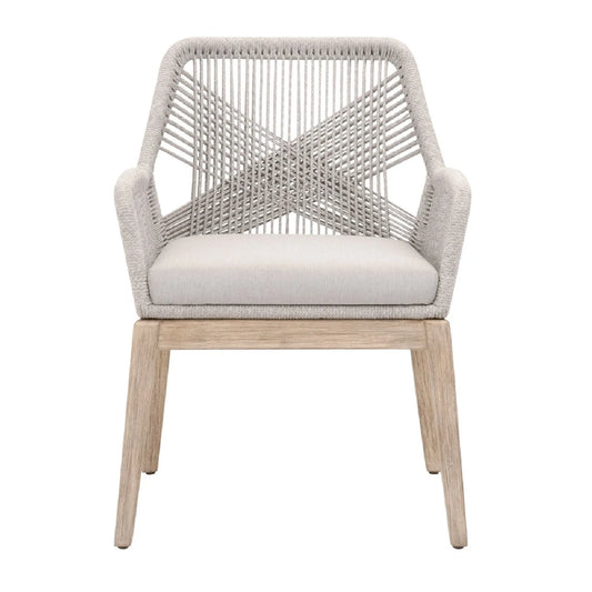 Luxury Woven Rope Dining Armchairs Modern Italian Style for Villa