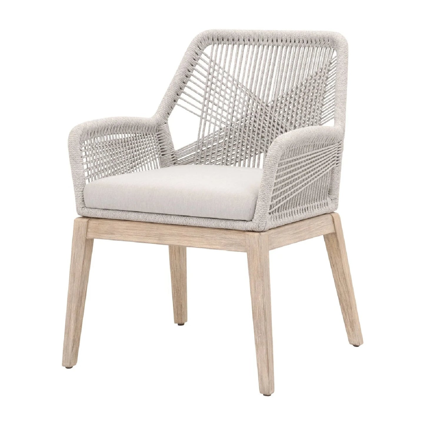 Luxury Woven Rope Dining Armchairs Modern Italian Style for Villa