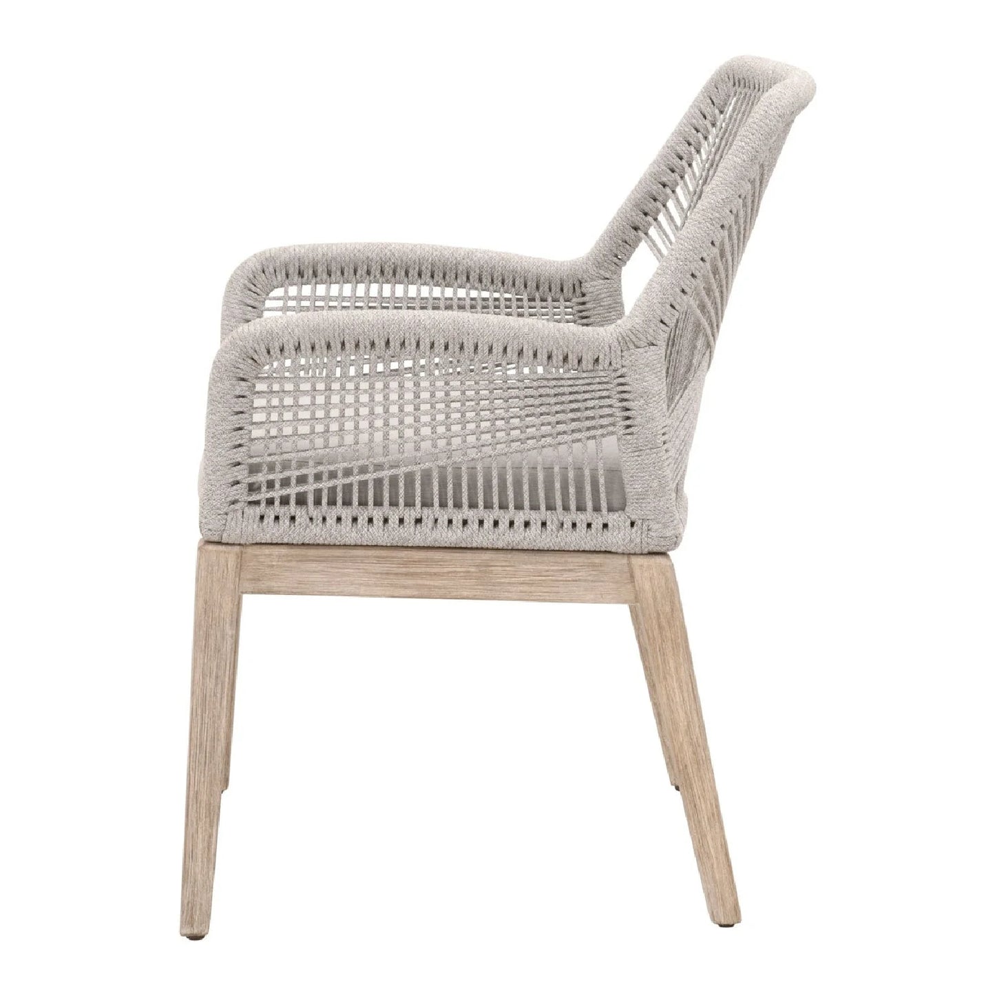 Luxury Woven Rope Dining Armchairs Modern Italian Style for Villa