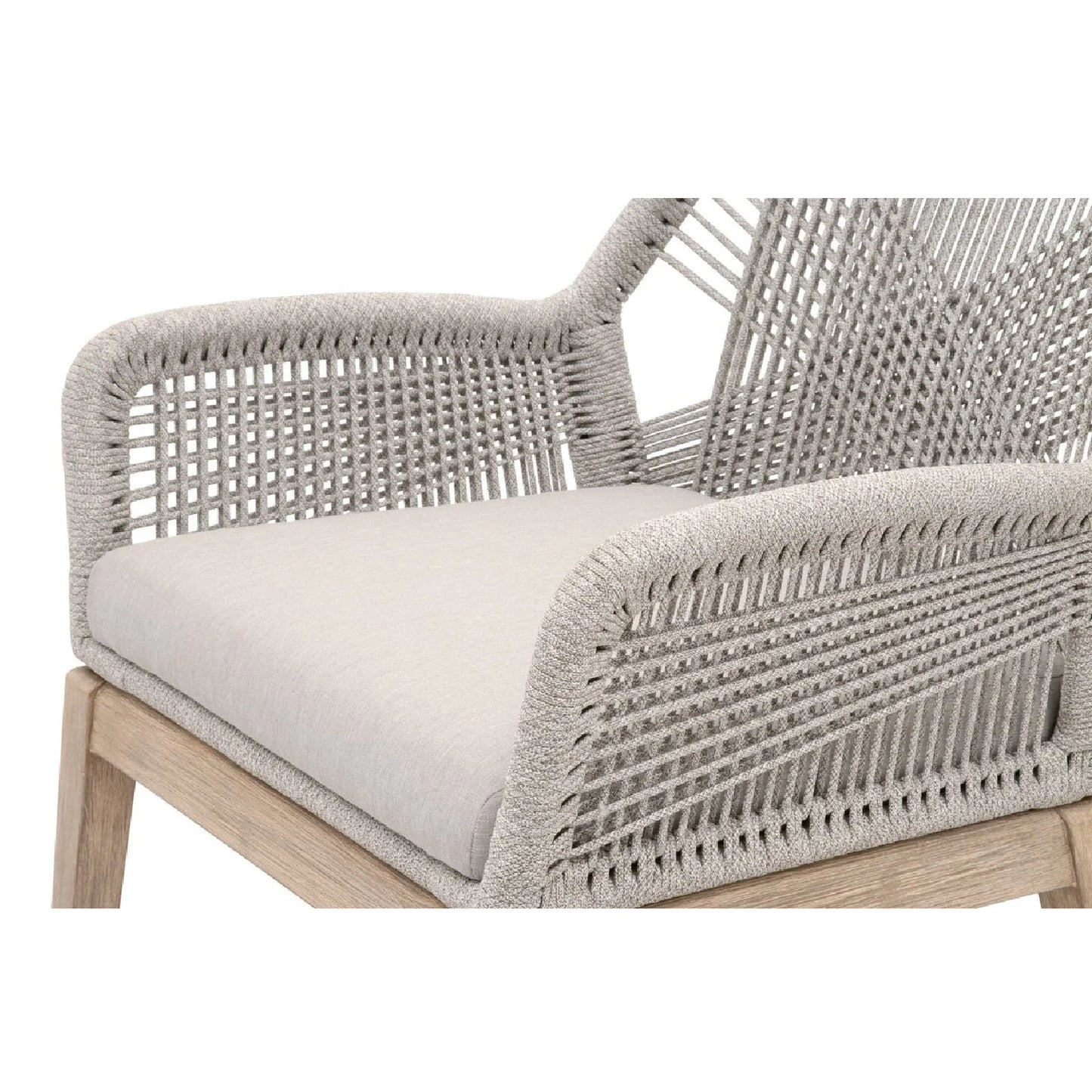 Luxury Woven Rope Dining Armchairs Modern Italian Style for Villa