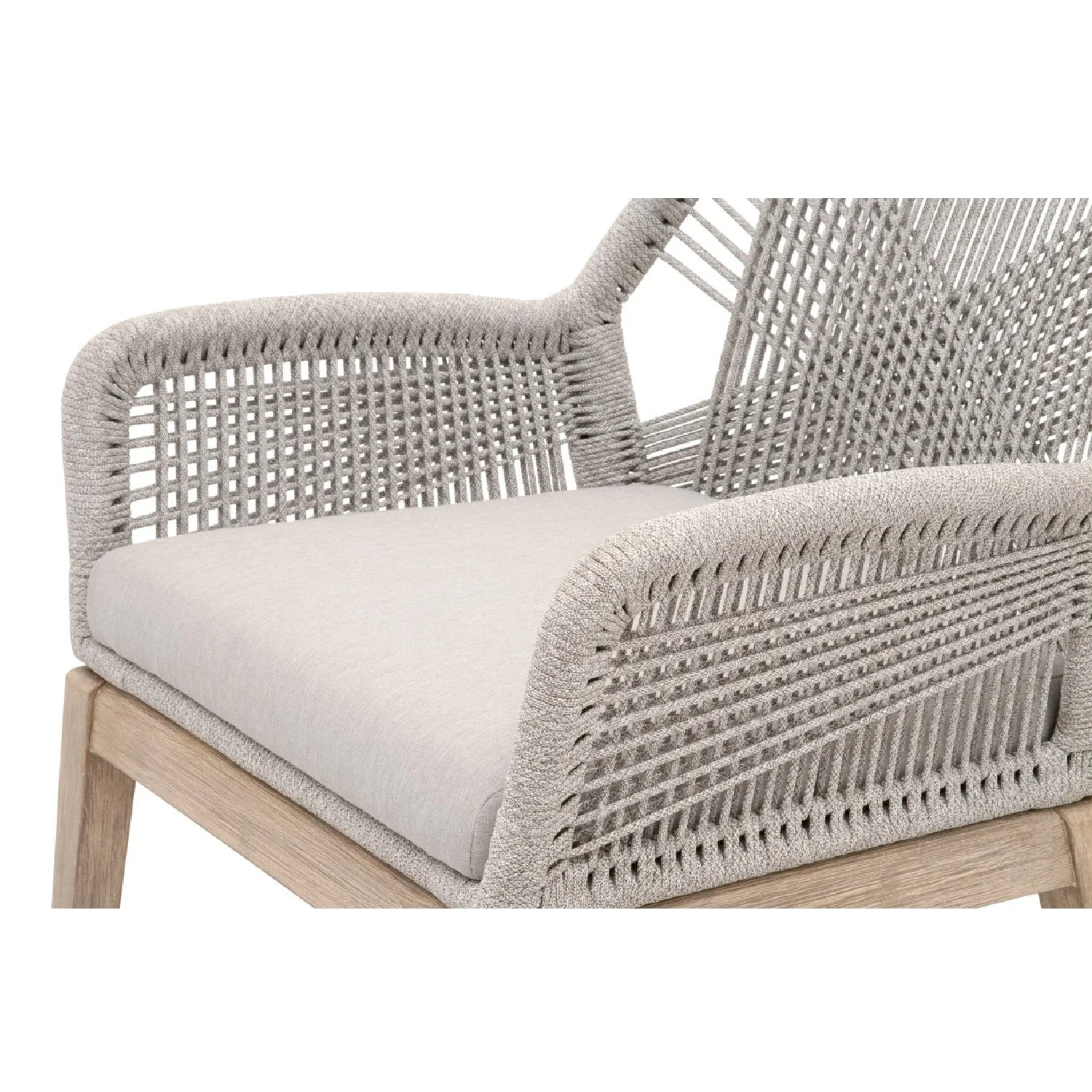 Luxury Woven Rope Dining Armchairs Modern Italian Style for Villa