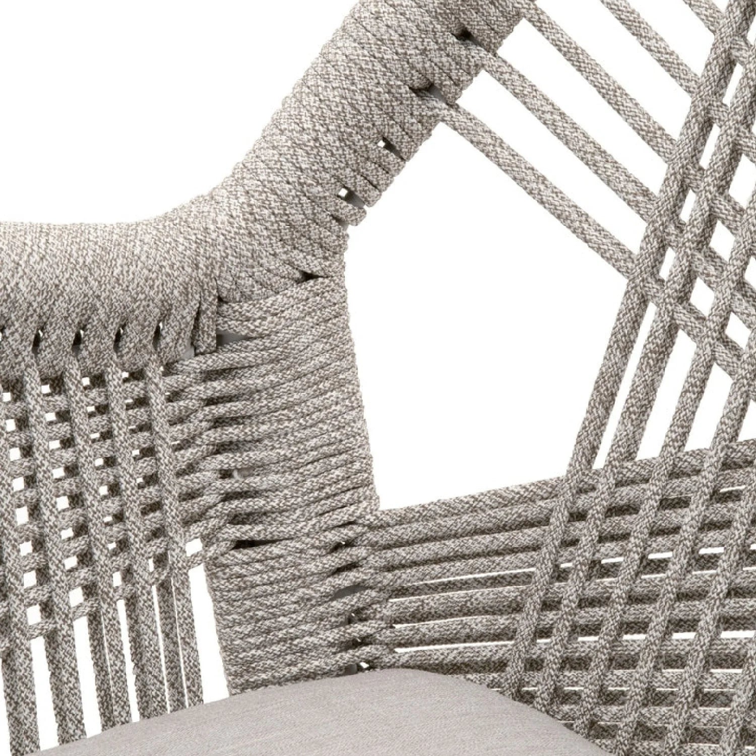 Luxury Woven Rope Dining Armchairs Modern Italian Style for Villa