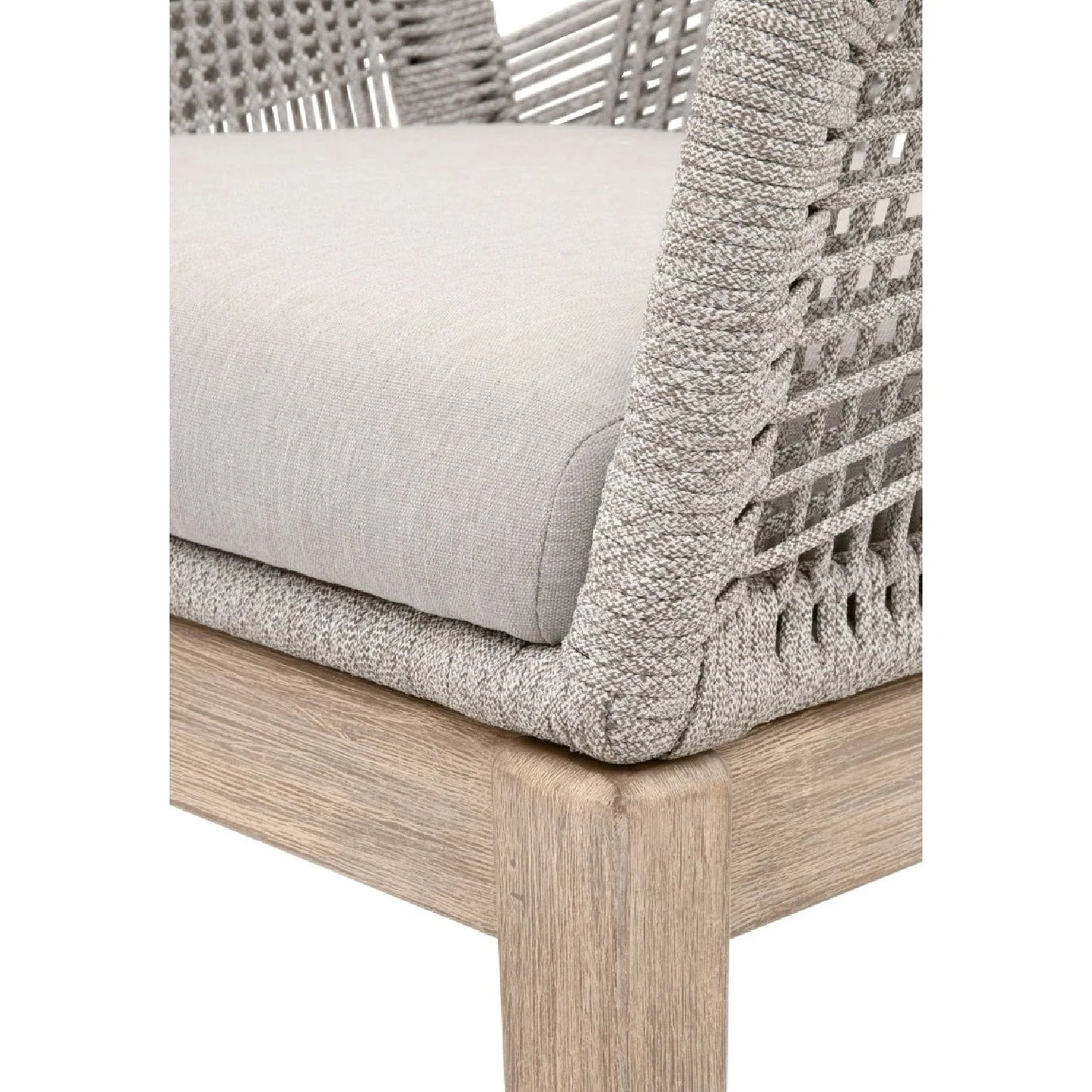 Luxury Woven Rope Dining Armchairs Modern Italian Style for Villa