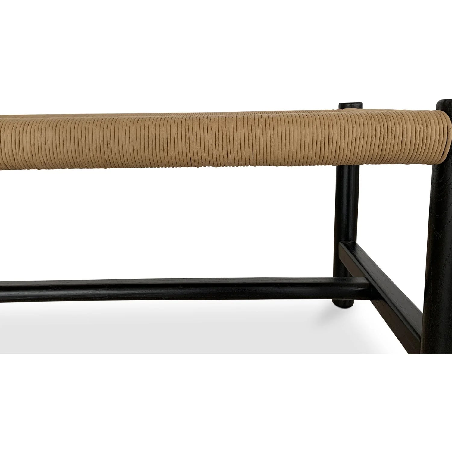 Luxury Woven Rope Elm Wood Bench European Style for Villa