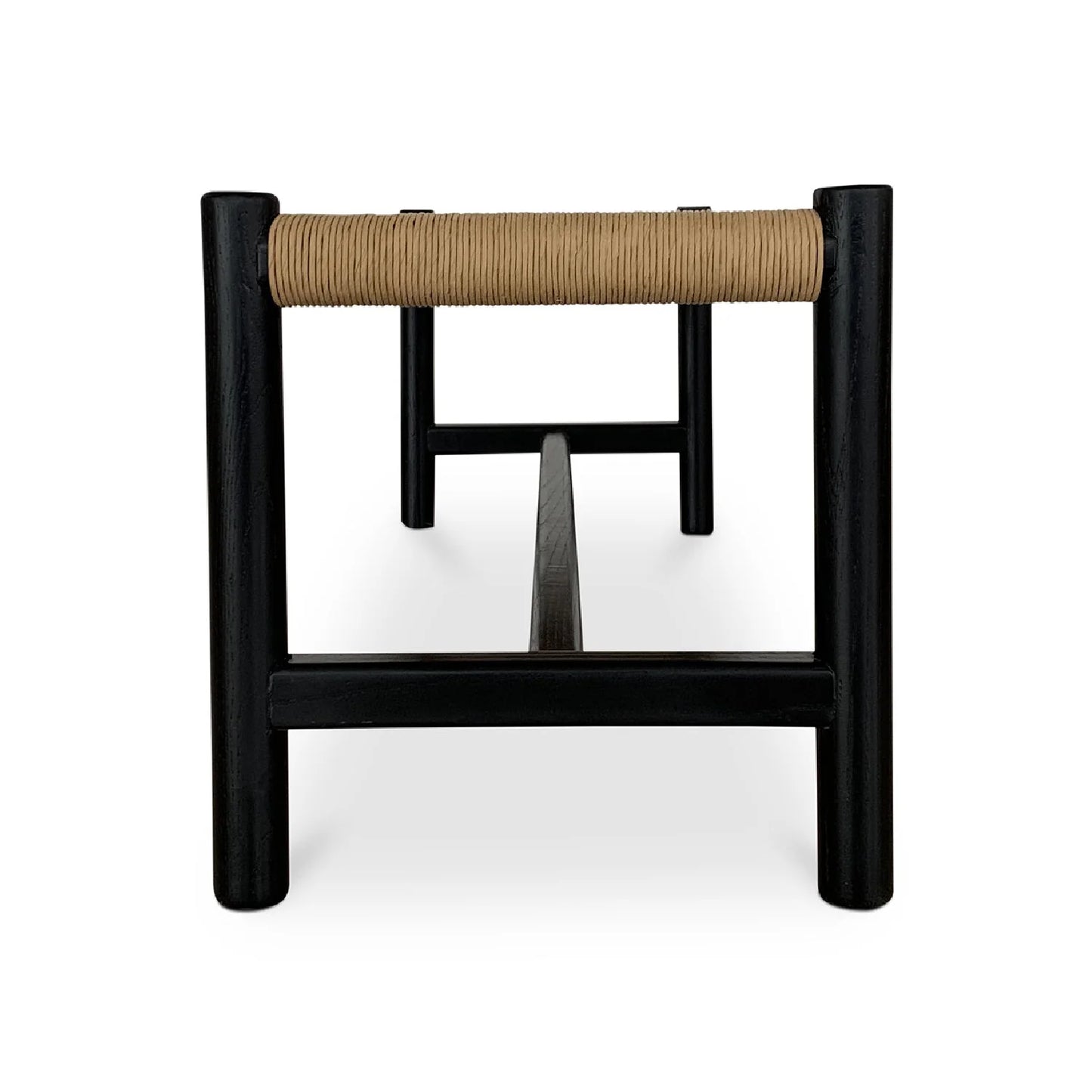 Luxury Woven Rope Elm Wood Bench European Style for Villa