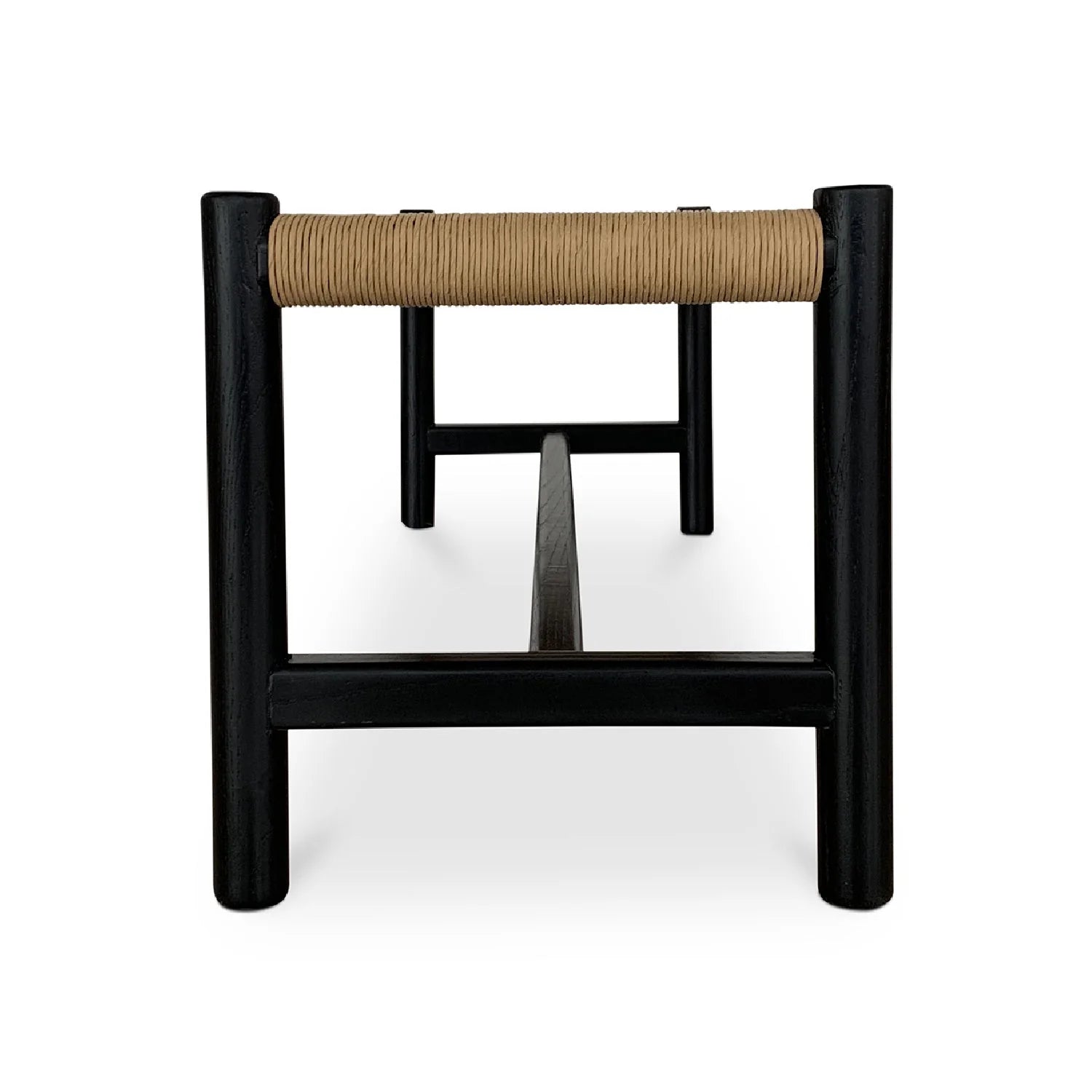 Luxury Woven Rope Elm Wood Bench European Style for Villa