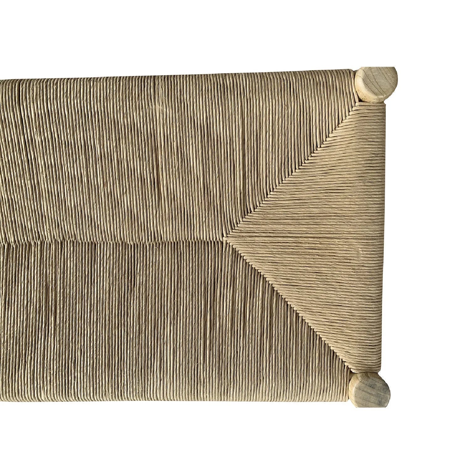 Luxury Woven Rope Elm Wood Bench European Style for Villa