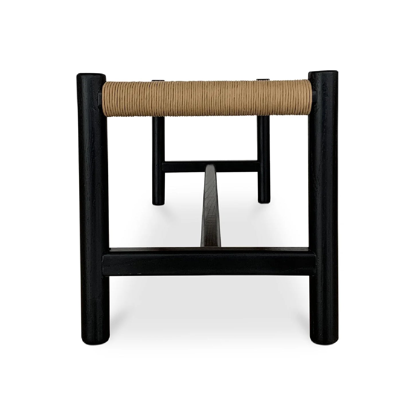 Luxury Woven Rope Elm Wood Bench European Style for Villa
