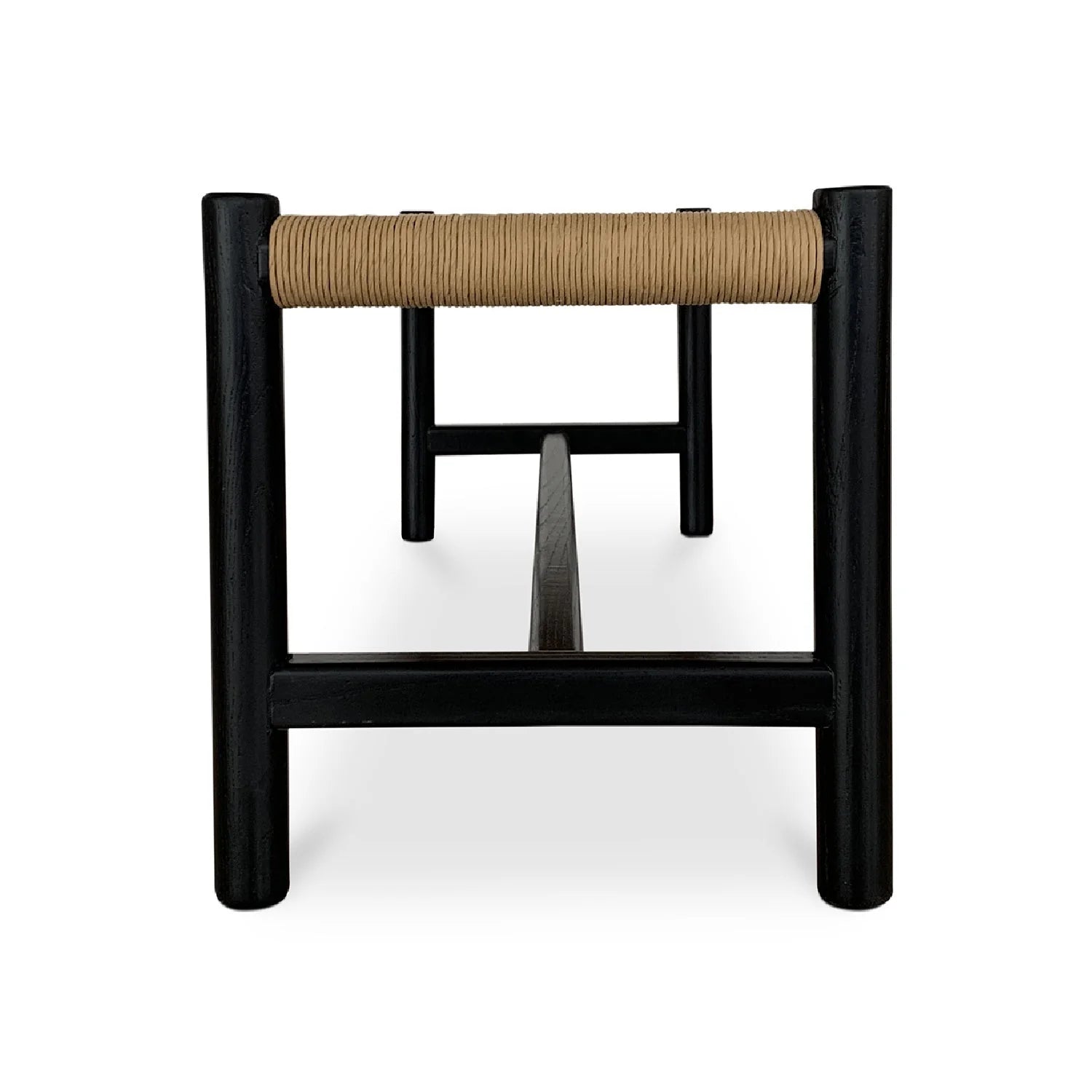 Luxury Woven Rope Elm Wood Bench European Style for Villa