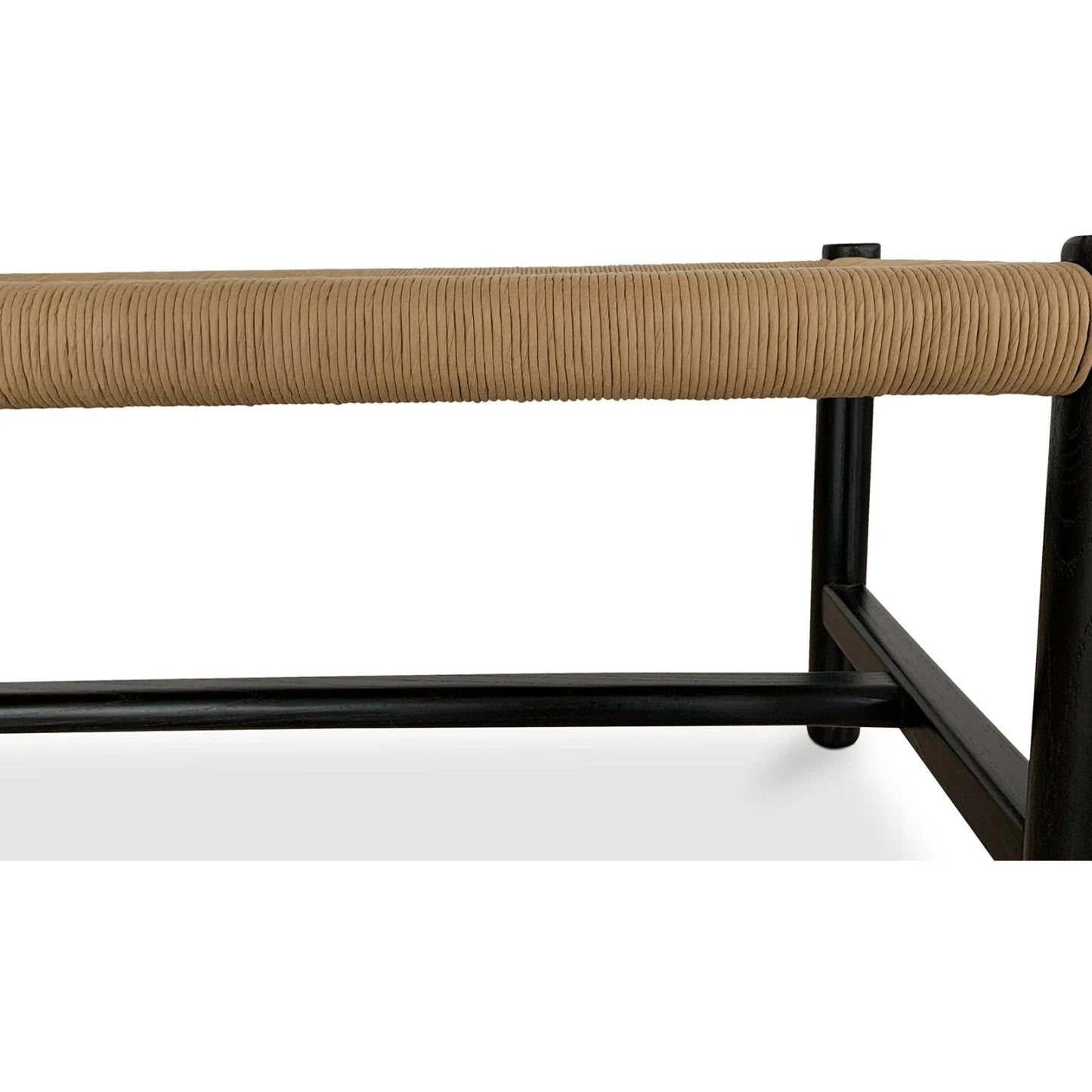Luxury Woven Rope Elm Wood Bench European Style for Villa