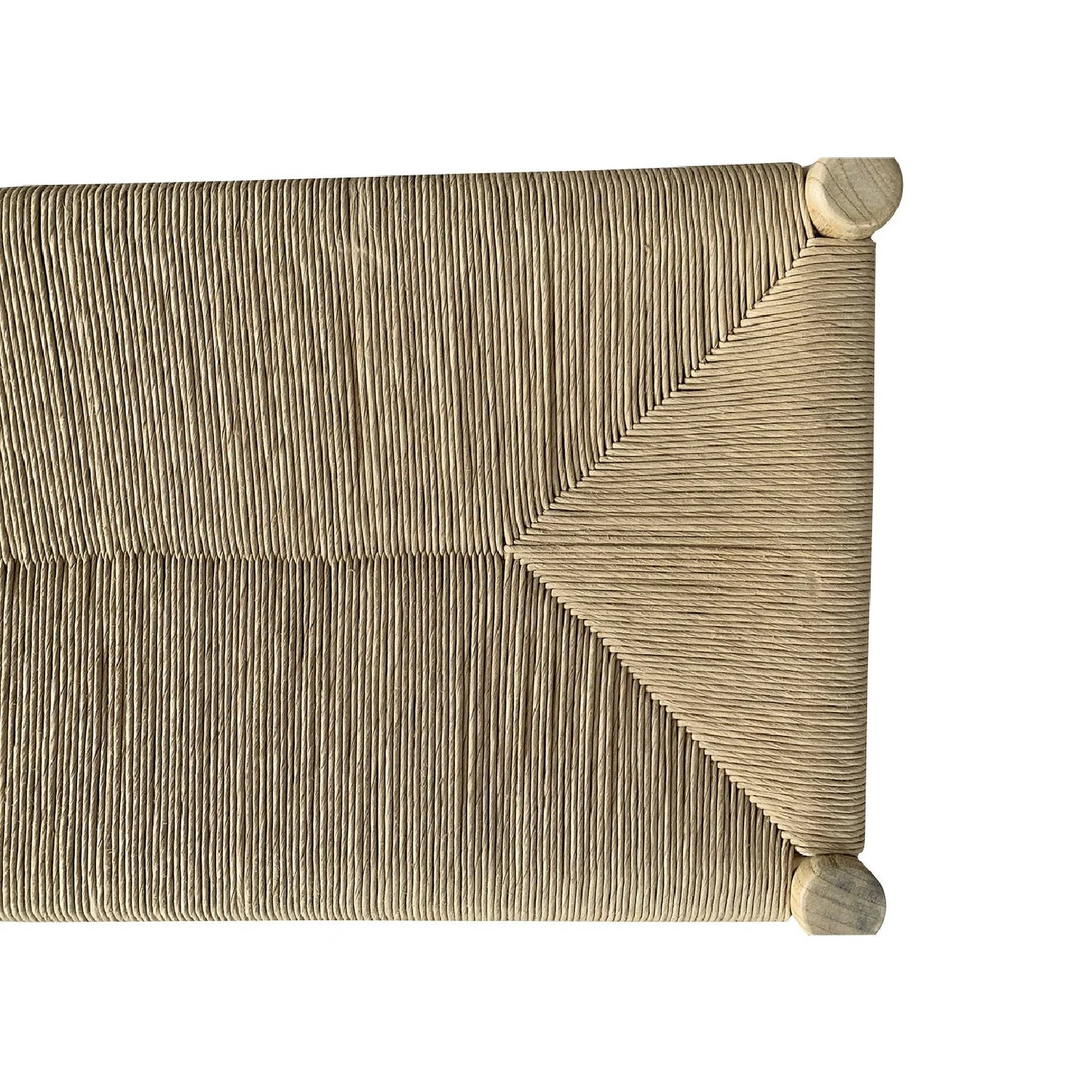 Luxury Woven Rope Elm Wood Bench European Style for Villa
