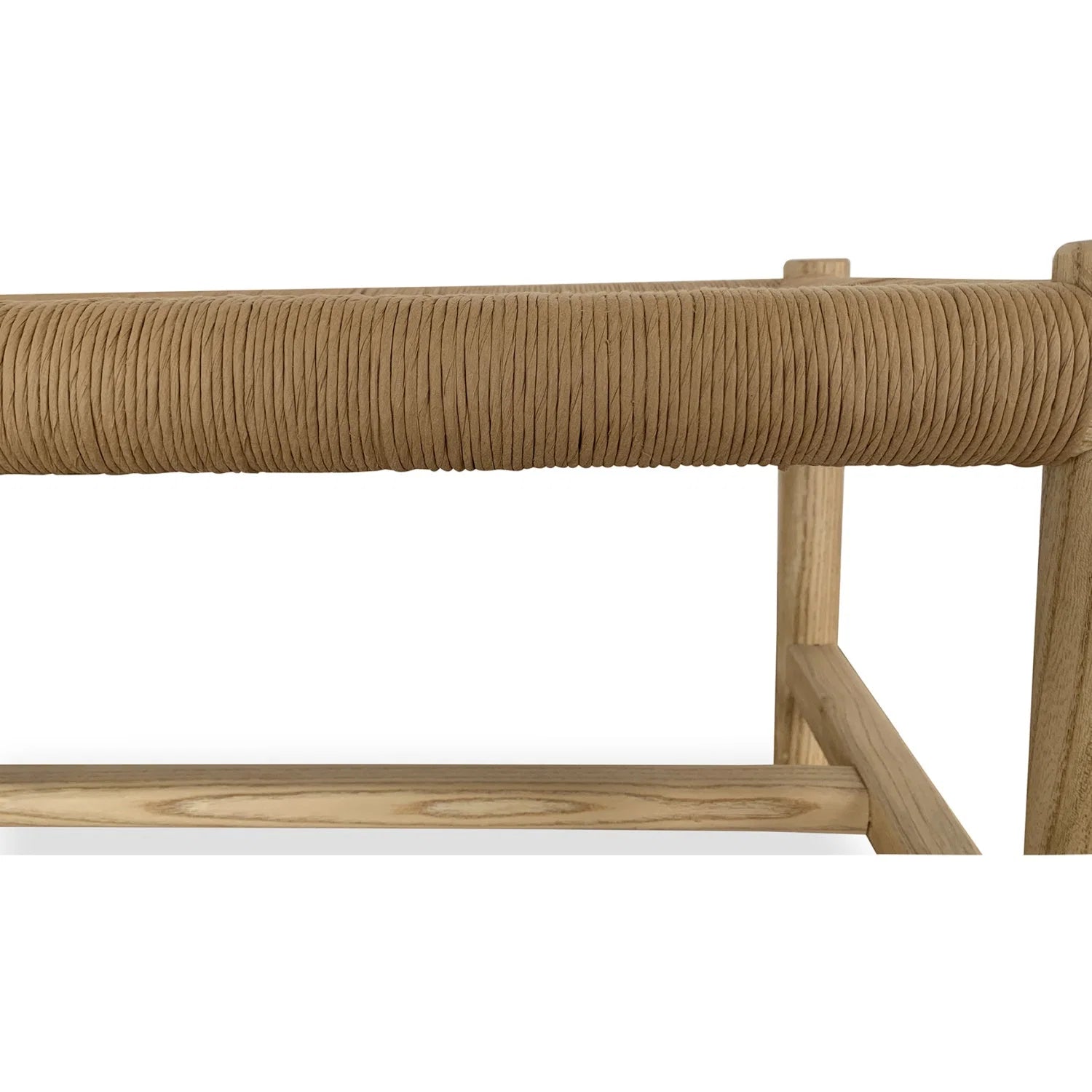 Luxury Woven Rope Elm Wood Bench European Style for Villa