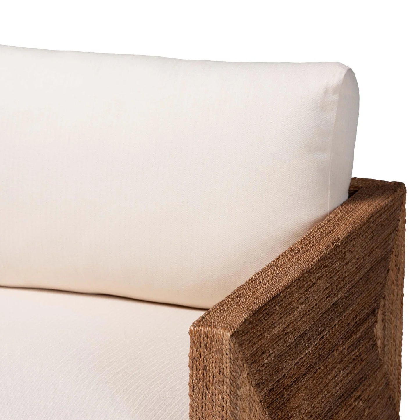 Luxury Woven Seagrass Accent Chair European Style for Villa