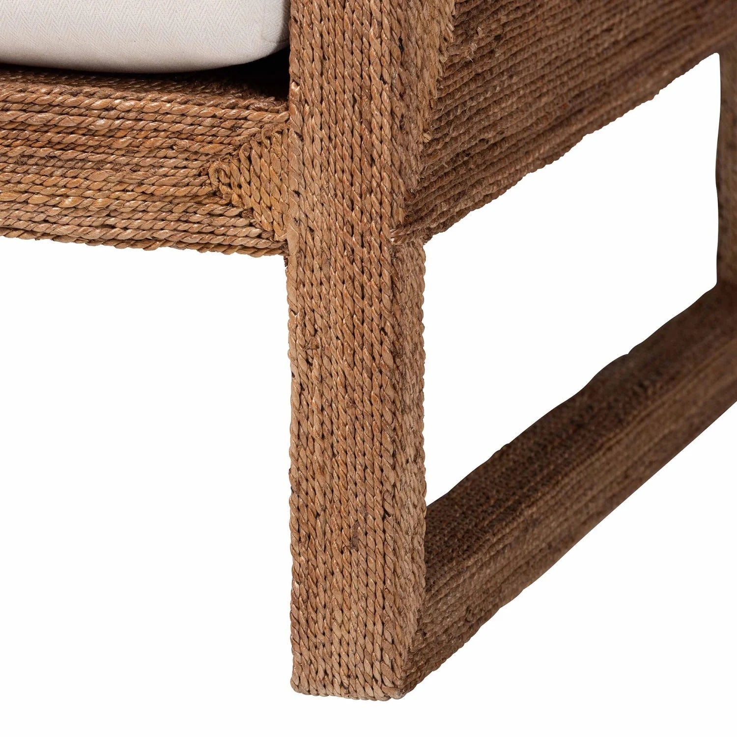 Luxury Woven Seagrass Accent Chair European Style for Villa