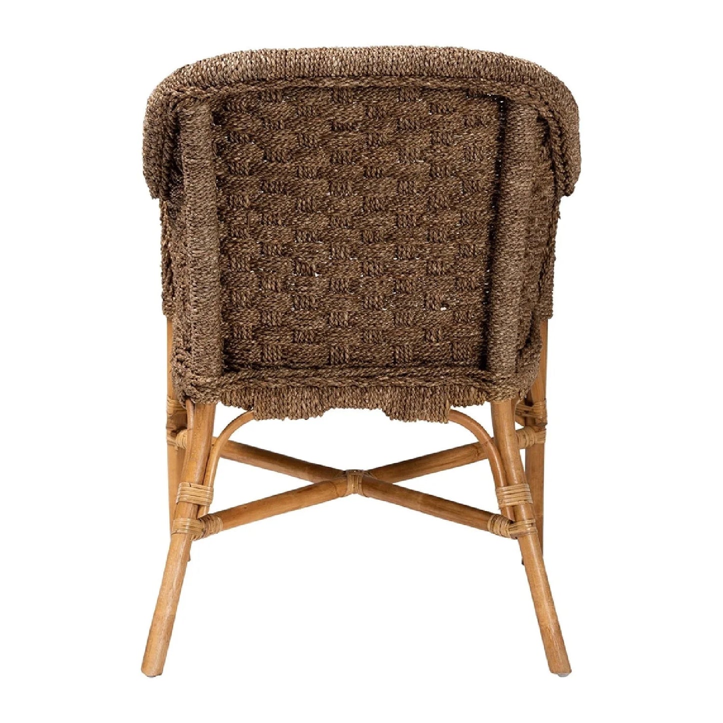 Luxury Woven Seagrass Accent Chair Modern Italian Style for Villa