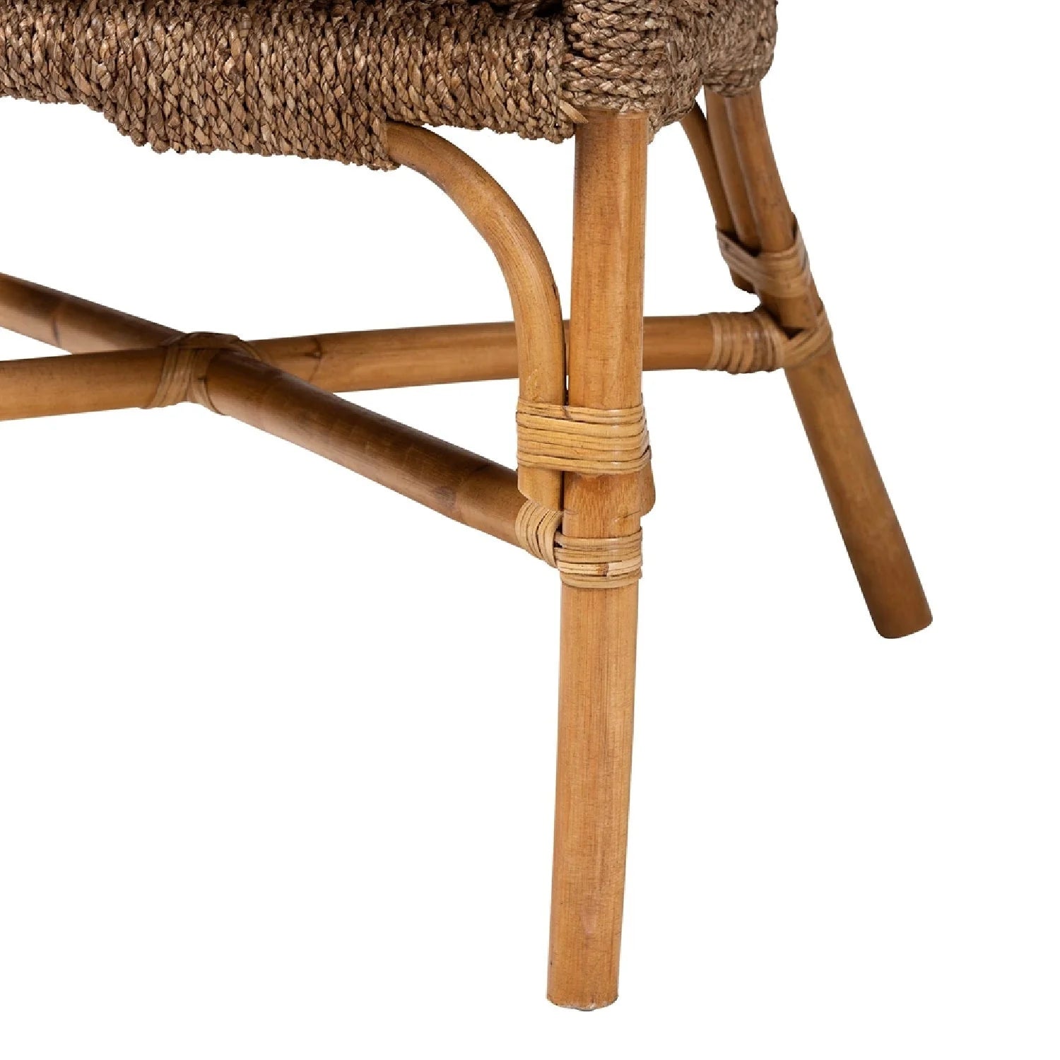 Luxury Woven Seagrass Accent Chair Modern Italian Style for Villa