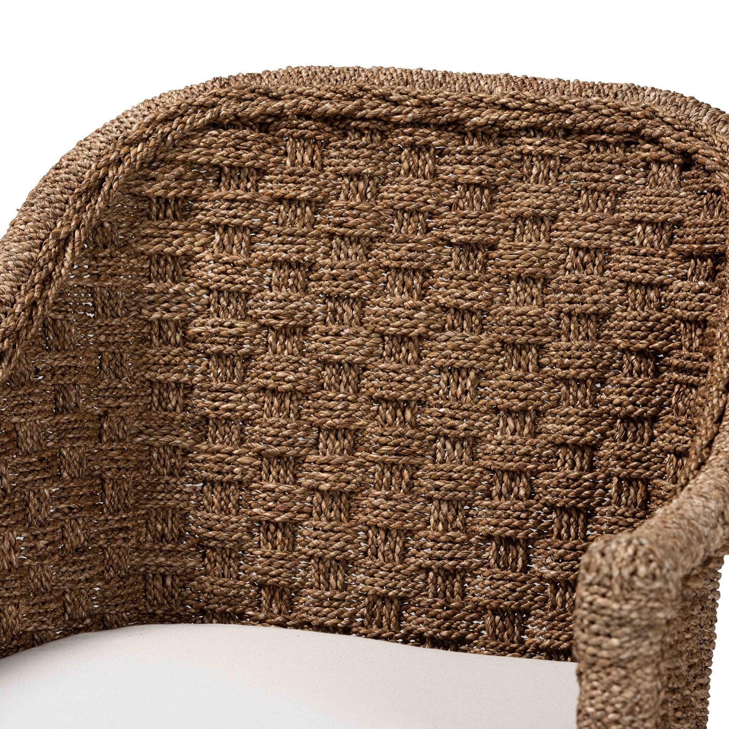 Luxury Woven Seagrass Accent Chair Modern Italian Style for Villa