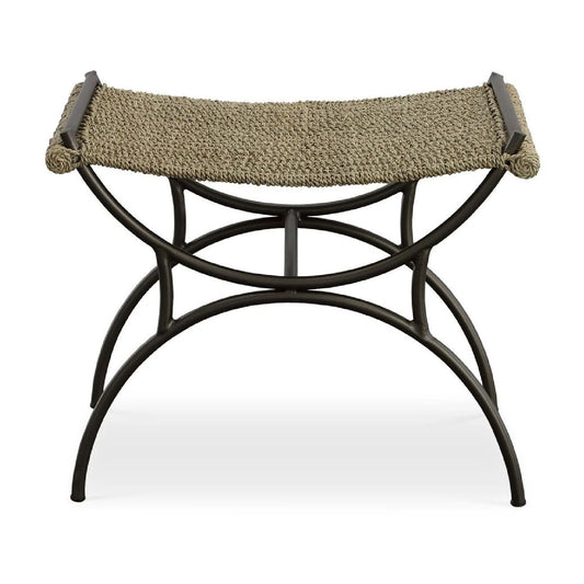 Luxury Woven Seagrass Bench European Style for Villa