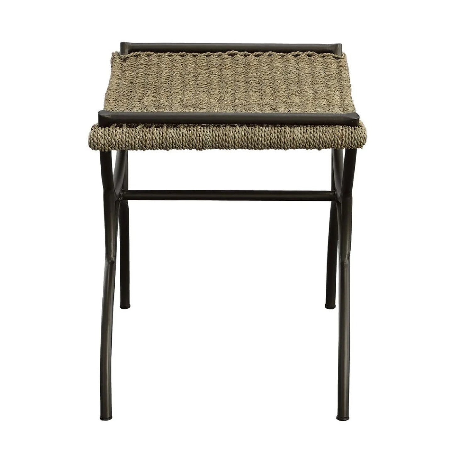 Luxury Woven Seagrass Bench European Style for Villa