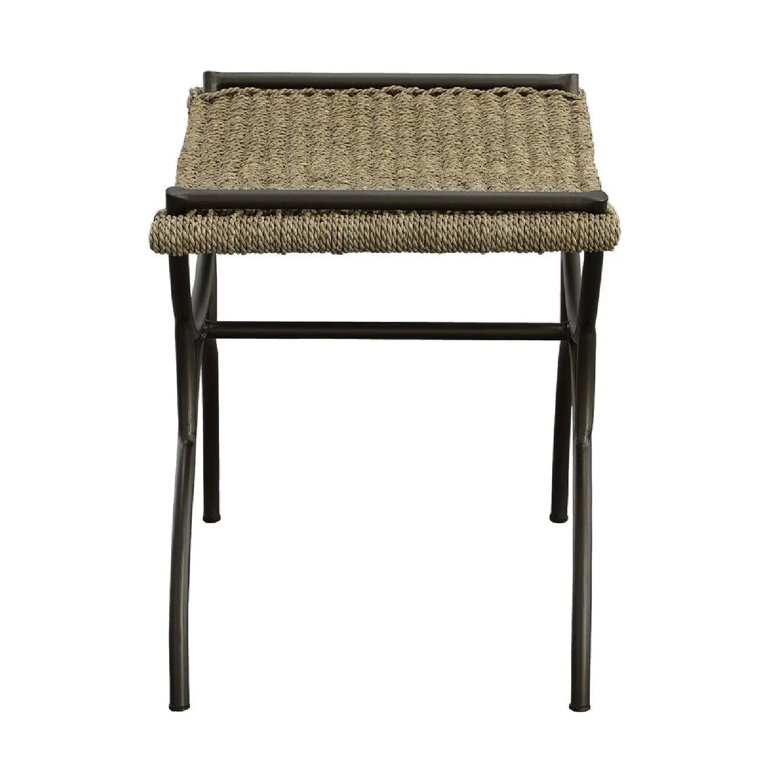 Luxury Woven Seagrass Bench European Style for Villa
